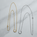 Delicate Rope & Simulated Diamond Horseshoe Necklace