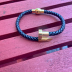 Iron Nail Braided Leather Bracelet