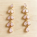 Rose Quartz Cascading Chandelier Drop Earrings