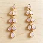 Rose Quartz Cascading Chandelier Drop Earrings