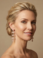 Rose Quartz Cascading Chandelier Drop Earrings