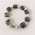 Midnight Web Black Rutilated Quartz Station Bracelet