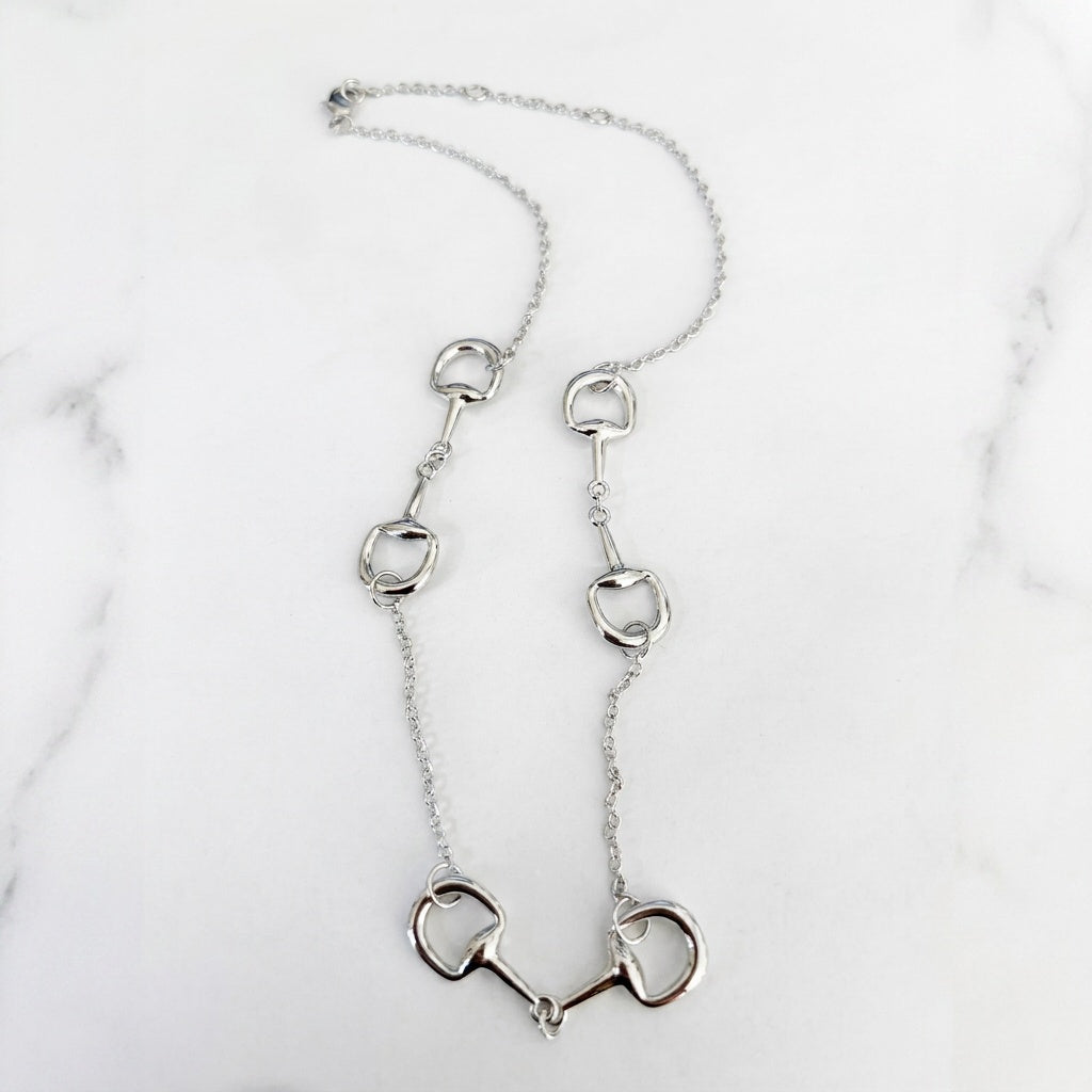Snaffle Horse Bit Station Necklace
