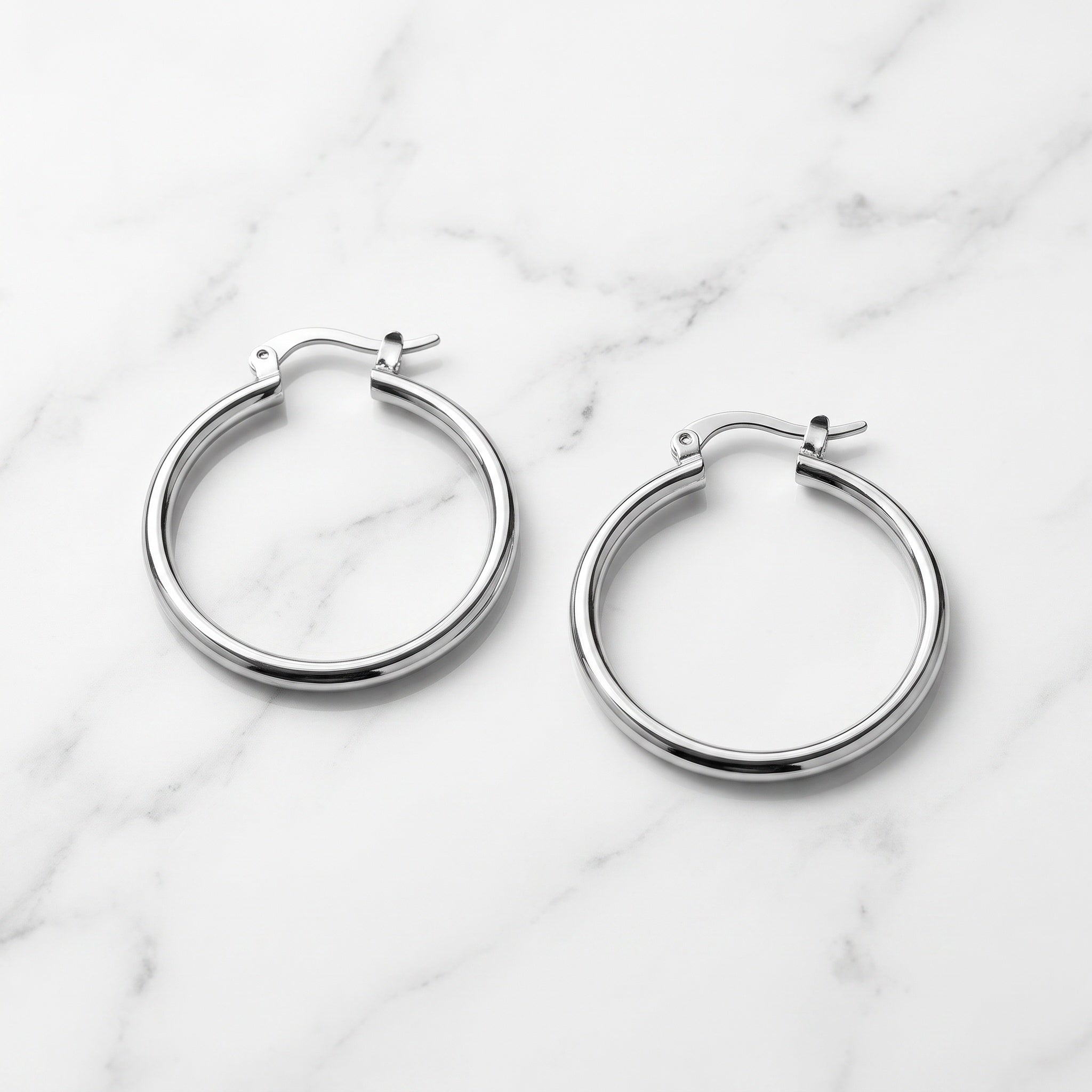 Silver Ease Hoops