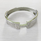 Lumière Pavé Simulated Diamonds Wide Cuff Bangle
