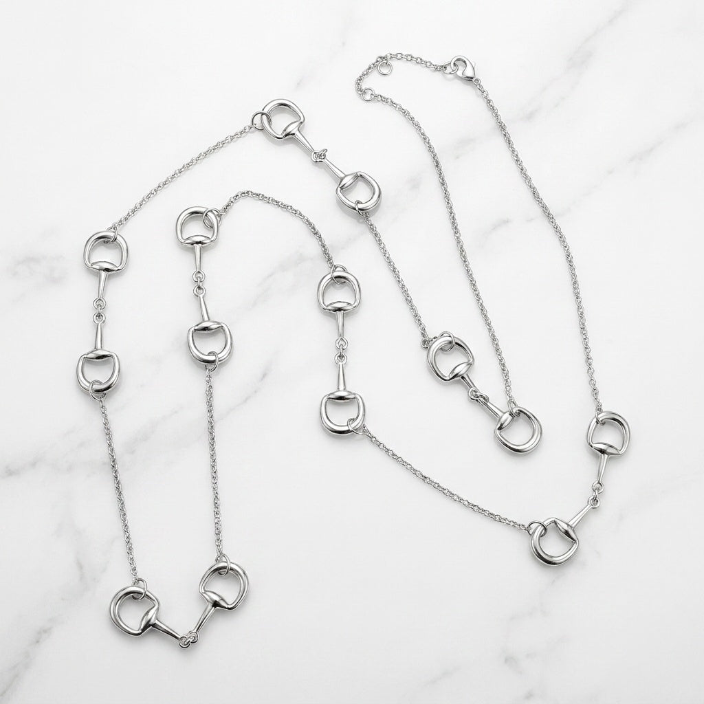 Snaffle Horse Bit Station Necklace