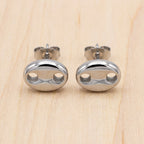 Puffy Mariner Link Stud Earrings