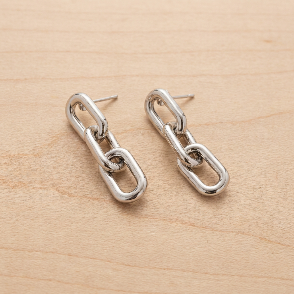 Roma Paperclip Chain Link Drop Earrings