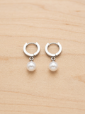 Soleil  Pearl Drop Huggie Earrings