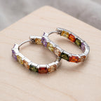 Prism Luxe 24/7 Gemstone Hinged Hoop Earrings