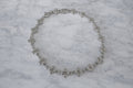 Silver Blossom Cluster Necklace | Simulated Diamond | Rhodium Plated | Quatrefoil Flower Link