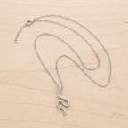 Pavé Serpent Snake Pendant Necklace