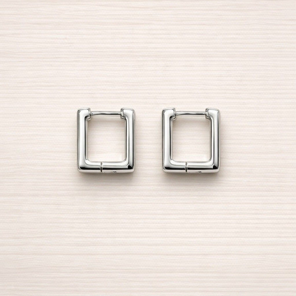 Square Huggie Hoop Earrings