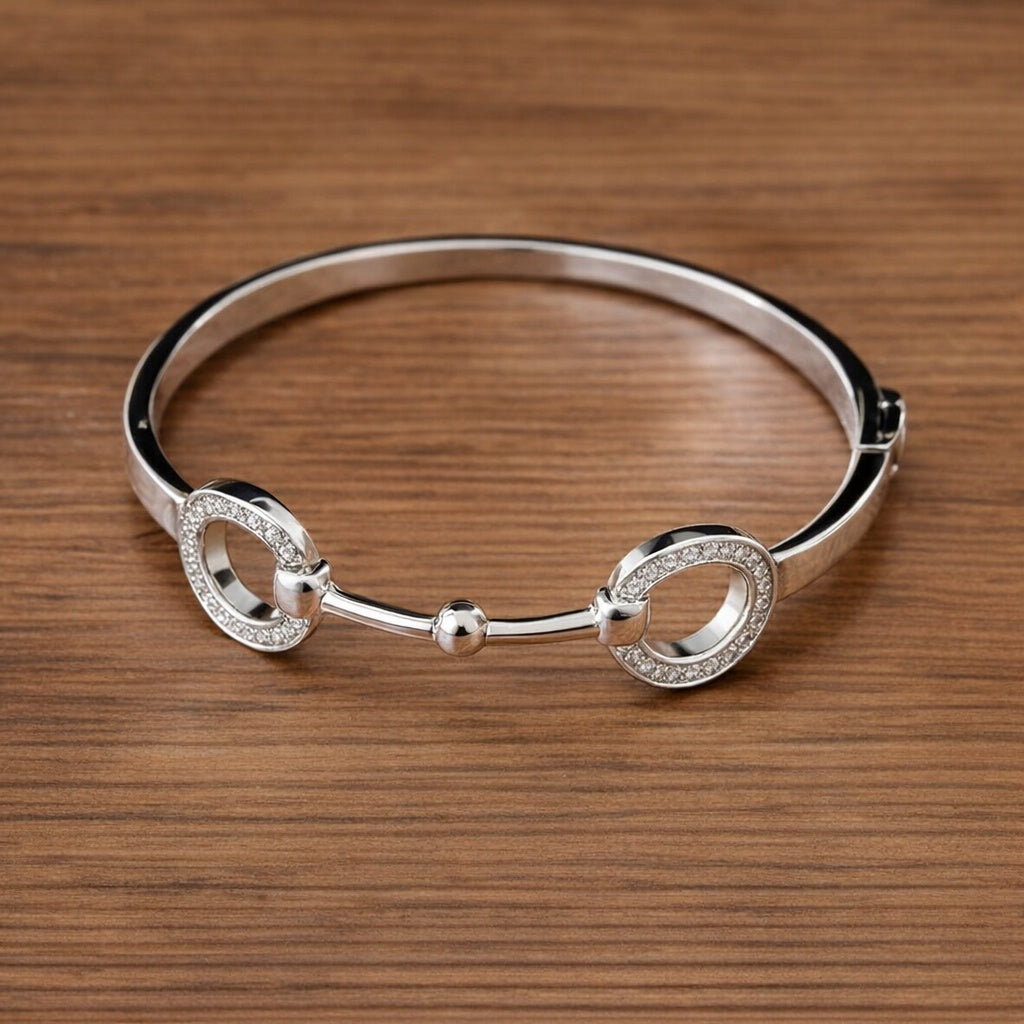 Snaffle Bit Pavé Bangle Bracelet