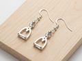Sterling Silver Equestrian Stirrup Drop Earrings