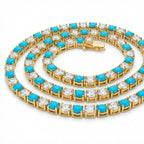 Sedona Sky Turquoise & Diamond Tennis Necklace