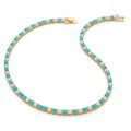 Sedona Sky Turquoise & Diamond Tennis Necklace