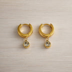 Lumière Simulated Diamond Drop Huggie Hoop Earrings