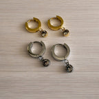 Lumière Simulated Diamond Drop Huggie Hoop Earrings