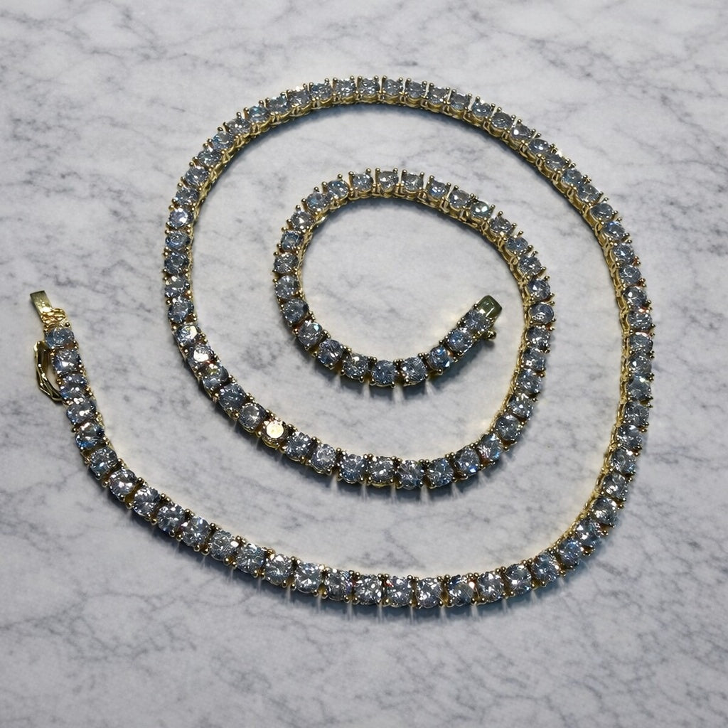 Éclat Tennis Necklace – 14K Gold Fill & Simulated Diamonds