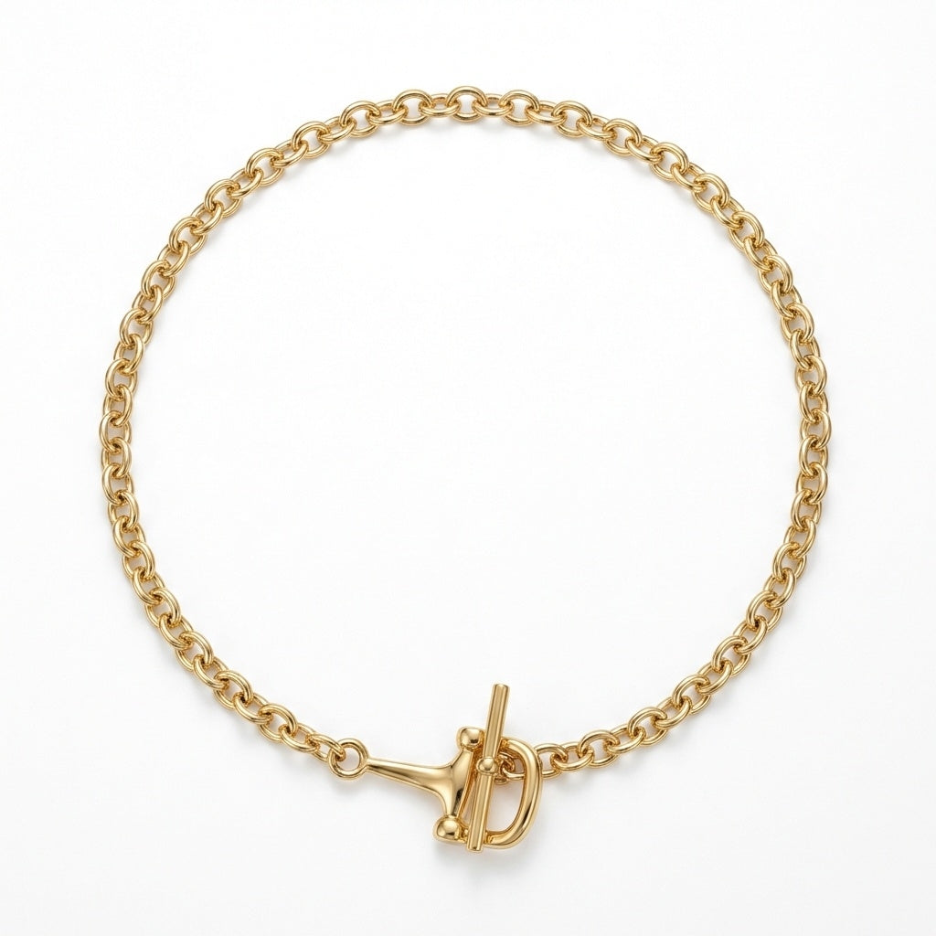 Single Stirrup Toggle Choker Necklace