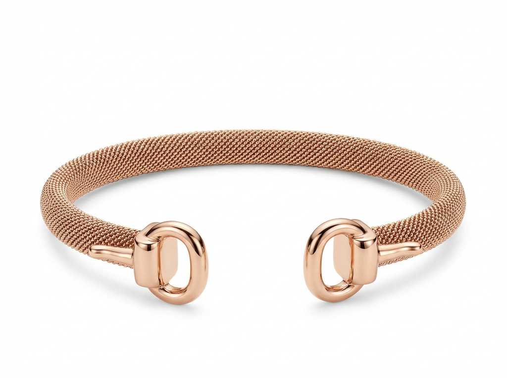 Equestrian D-Ring Mesh Cuff Bracelet