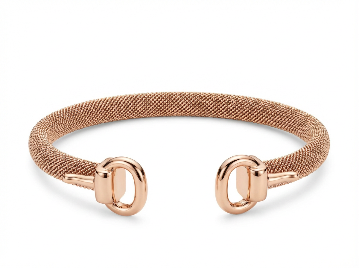 Equestrian D-Ring Mesh Cuff Bracelet