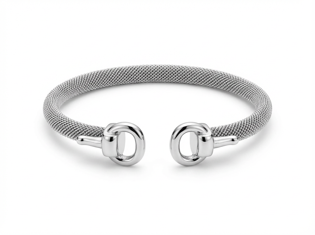 Equestrian D-Ring Mesh Cuff Bracelet