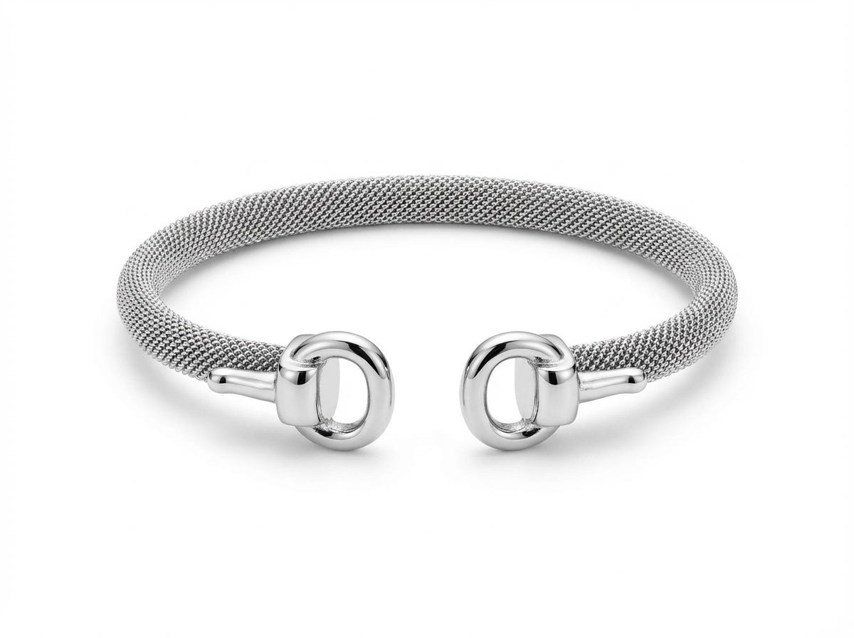 Equestrian D-Ring Mesh Cuff Bracelet