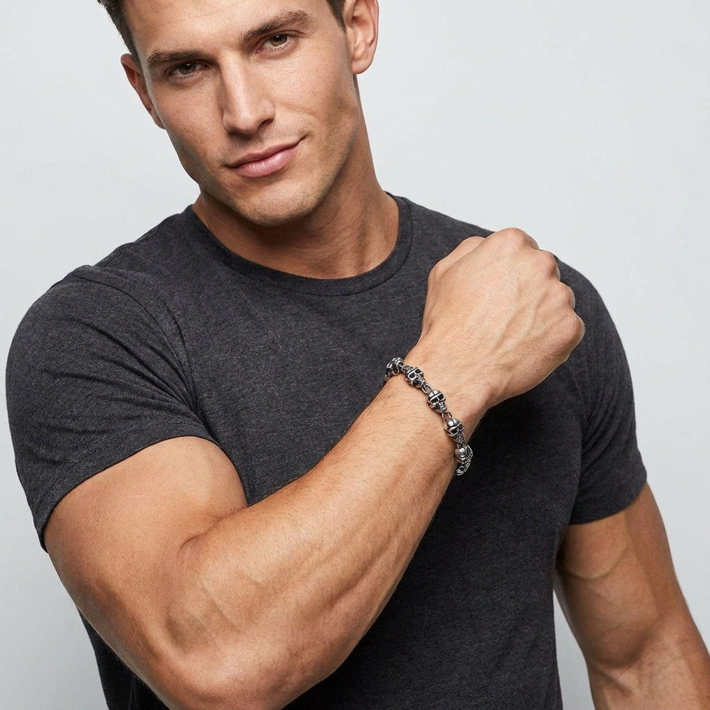 Rebel Skull Link Bracelet