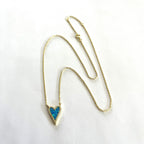 Small Blue Opal Heart Necklace
