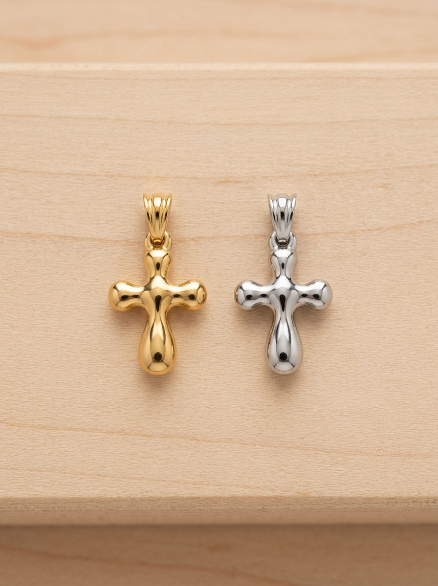 Divino Bubbly Organic Cross Pendant