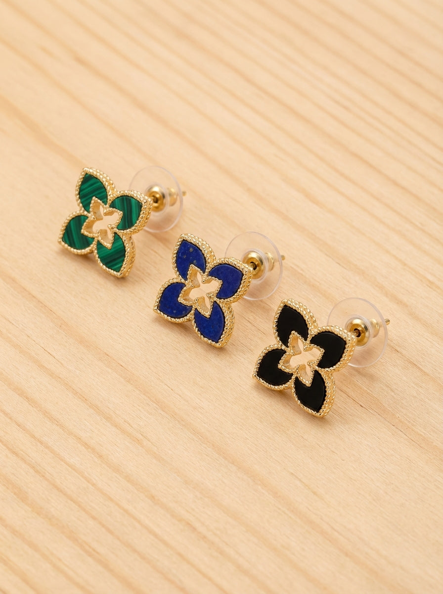 Stella Fiore Quatrefoil Stud Earrings