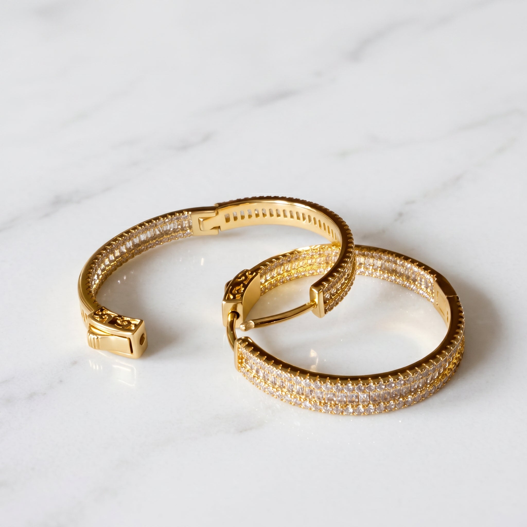 Golden Halo Pavé Earrings