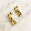 Double U-Bar Cascading Arch Stud Earrings