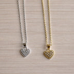 Small Heart Simulated Diamonds Necklace