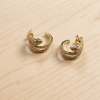 Medusa Pavé Serpent Hoop Earrings