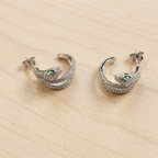 Medusa Pavé Serpent Hoop Earrings