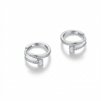 Nail Huggie Hoop Earrings with Simulated Diamonds