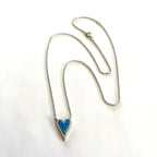 Small Blue Opal Heart Necklace