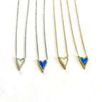 Small Blue Opal Heart Necklace