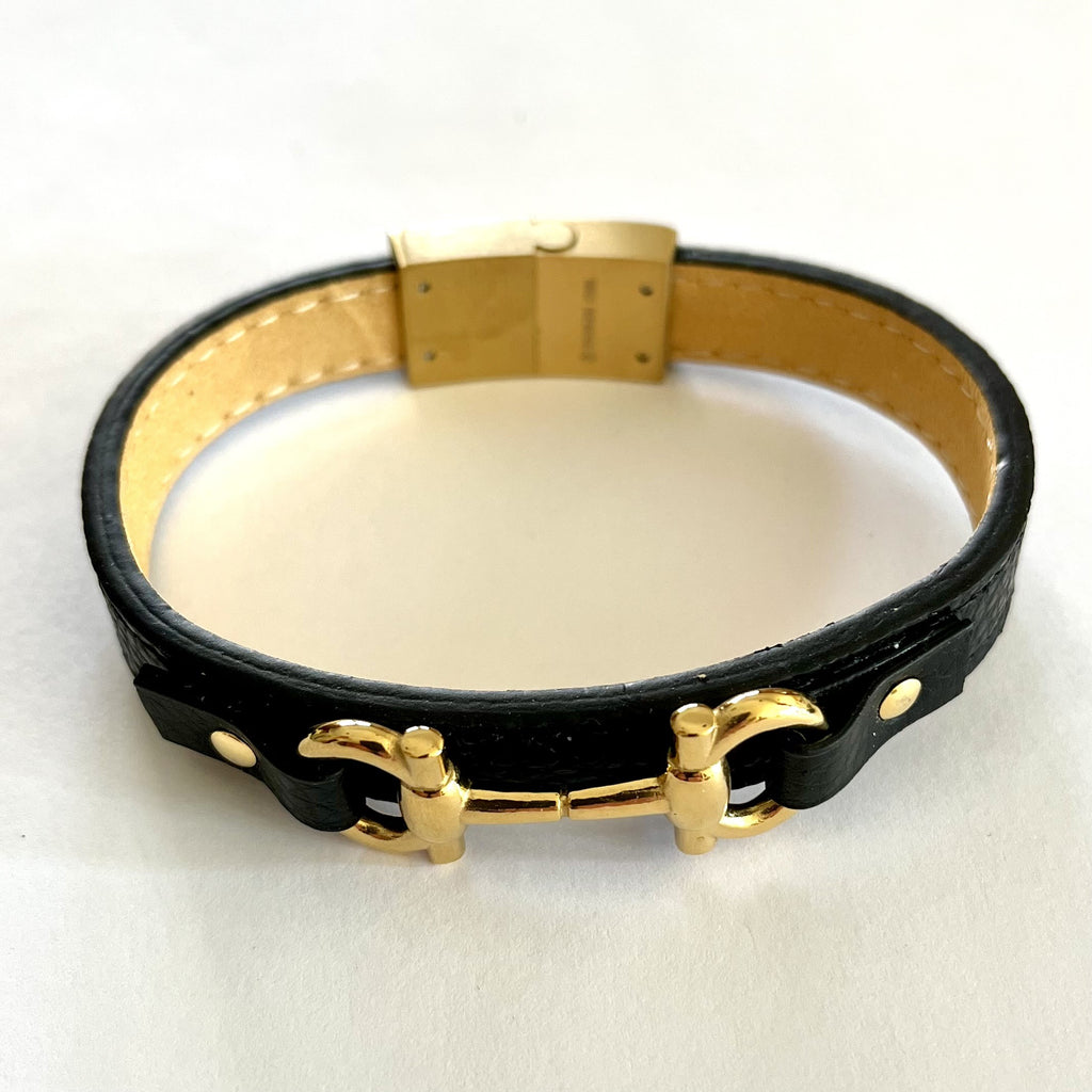 Small Snaffle Bit and Leather Bracelets
