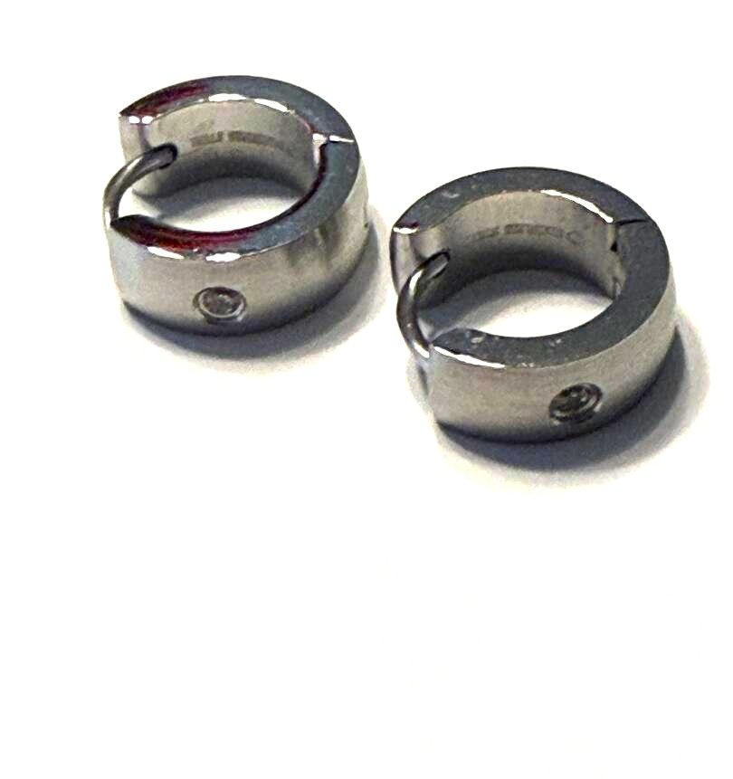 Éloise Simulated Diamond Huggie Hoops in Stainless Steel or 20K Gold Plating