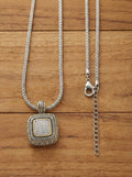 Cavo  Pavé Simulated Diamond Cushion Pendant Necklace