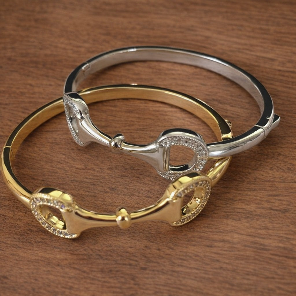 Snaffle Bit Pavé Bangle Bracelet