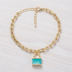 Lock & Love Enamel Padlock Charm Bracelet