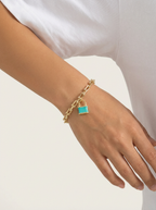 Lock & Love Enamel Padlock Charm Bracelet