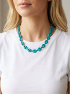 Marina Enamel Puffed Mariner Chain Necklace