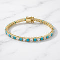 Sedona Sky Turquoise & Diamond Tennis Bracelet