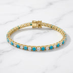 Sedona Sky Turquoise & Diamond Tennis Bracelet